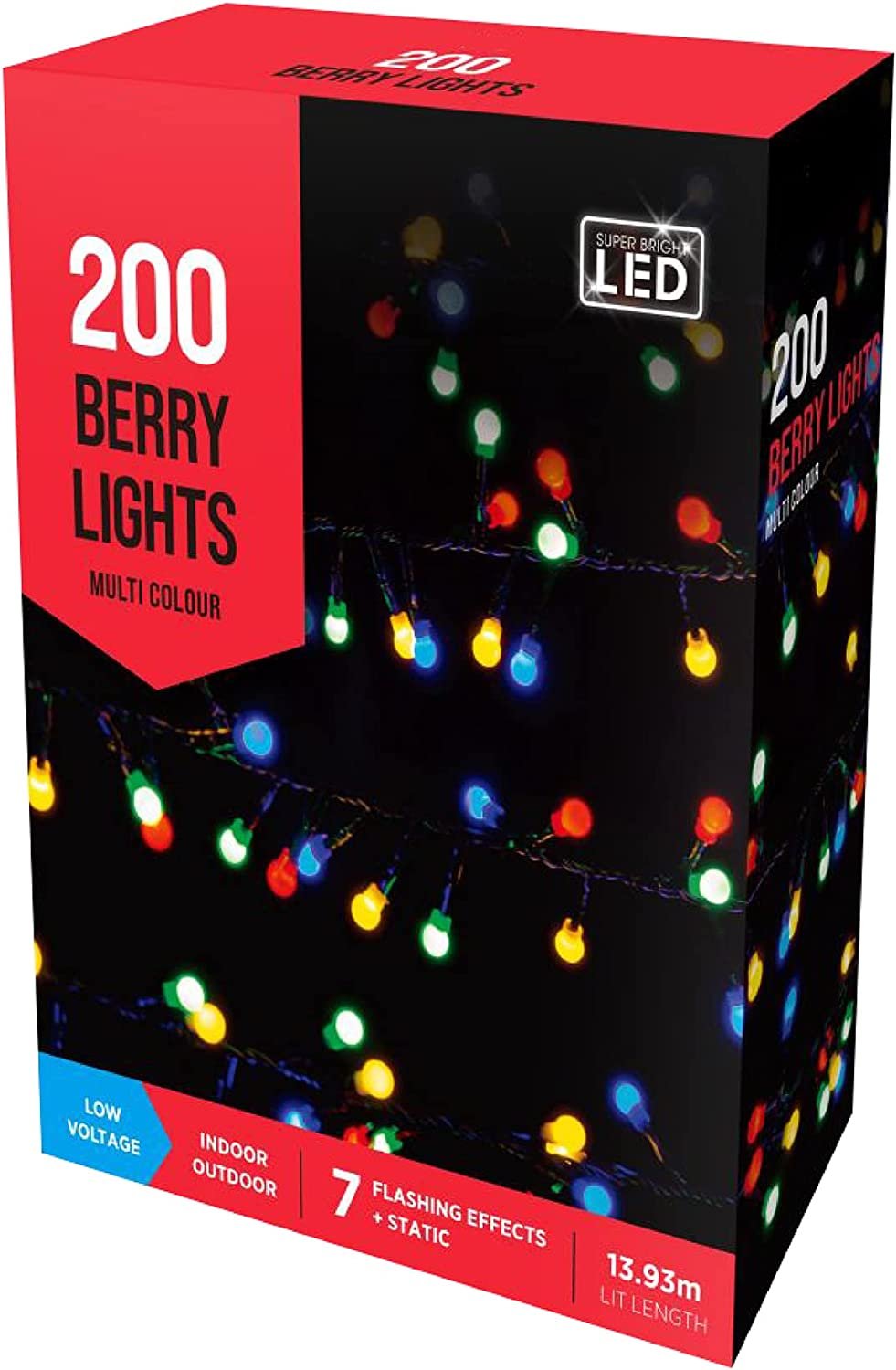 Sterun 200 LED Low Voltage Berry Lights with 8 Memory Function Controller & 3.6W Transformer Ideal for Chirstmas Decoration | Led String Lights | Led Fairy Lights